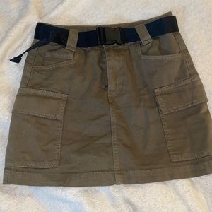 Army green mini skirt